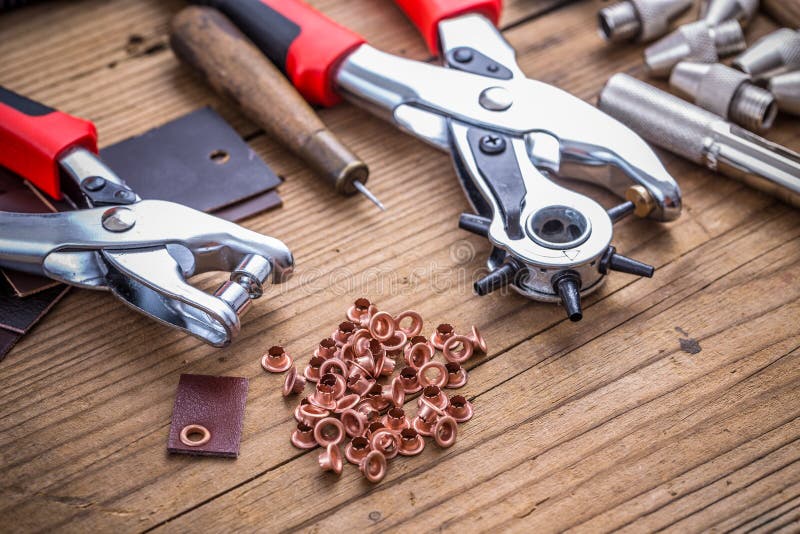 Leather hole punch stock photo. Image of rivets, accessories 72695656