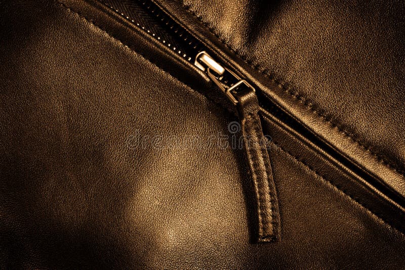 Leather Jacket Zipper stock photo. Image of dark, retro 58521636