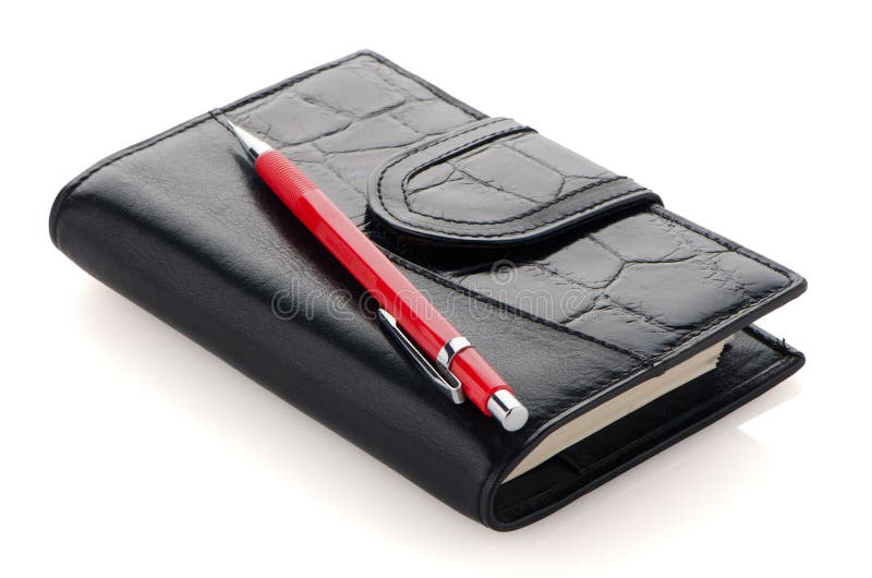 Leather notebook royalty free stock image