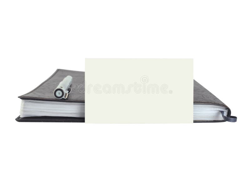 Leather notebook with card royalty free stock image
