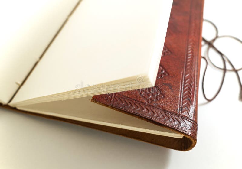 Leather notebook with ornament royalty free stock image