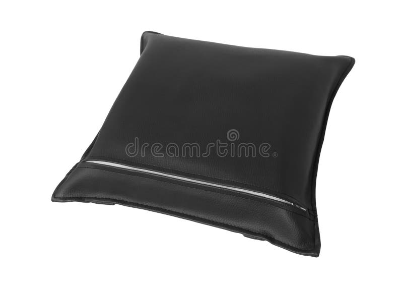 Leather pillow stock image. Image of isolated, zipper 40865925
