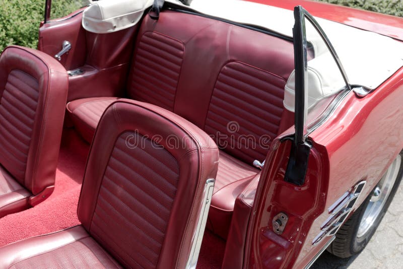 Leather Seats in the Nostalgic Cabriolet Stock Image Image of design