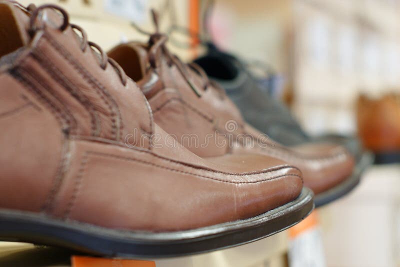 Leather Shoes in shop stock photo. Image of executive 7824094