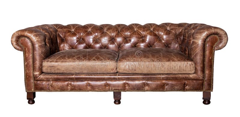 Leather sofa isolated stock photos