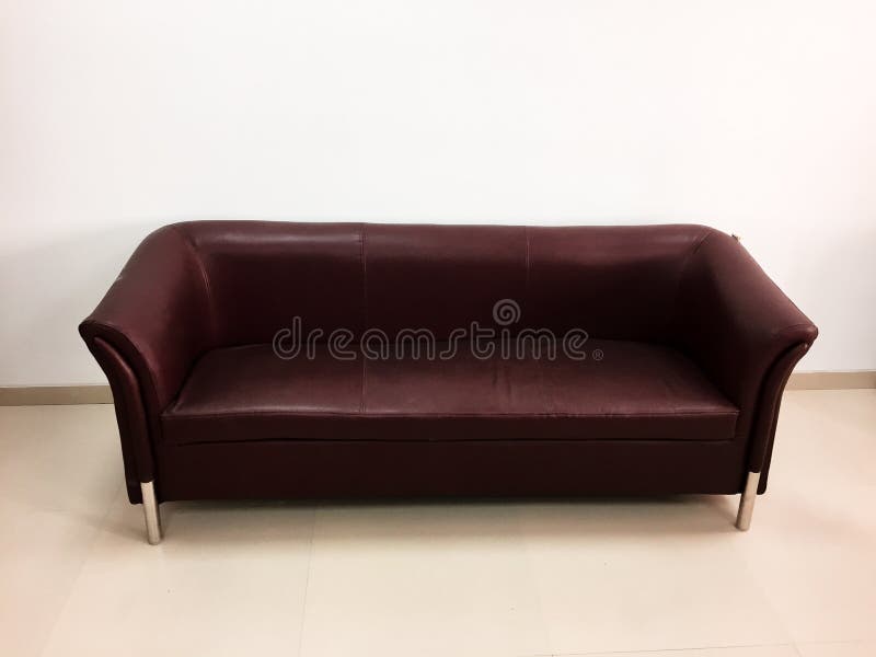 Leather Sofa with Soft Cushions Stock Image Image of furniture, color
