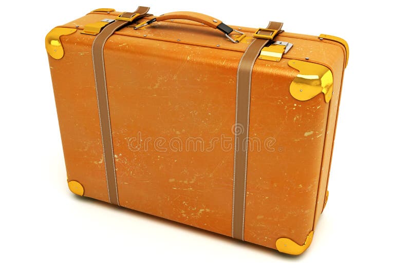 Vintage leather suitcase Royalty Free Vector Image