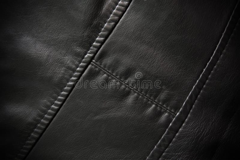 Leather Texture Colose-up with Linear Stiches Stock Image - Image of ...