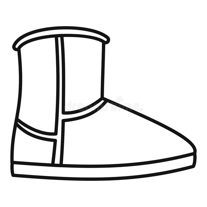 Casual Ugg Boot Icon, Outline Style Stock Vector - Illustration of ...