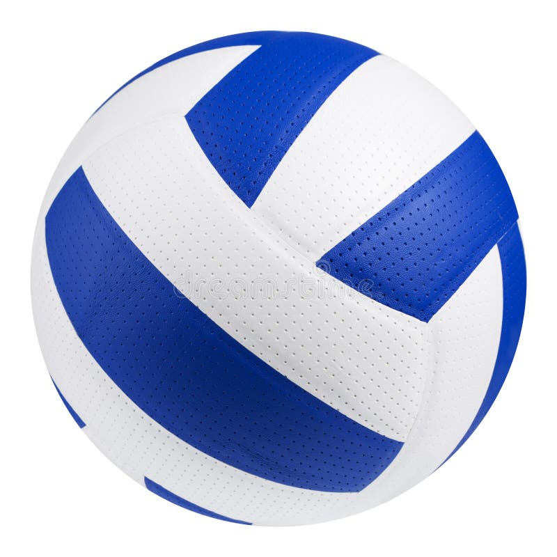 Leather Volleyball, White Color Combined with Black, Isolated on White ...