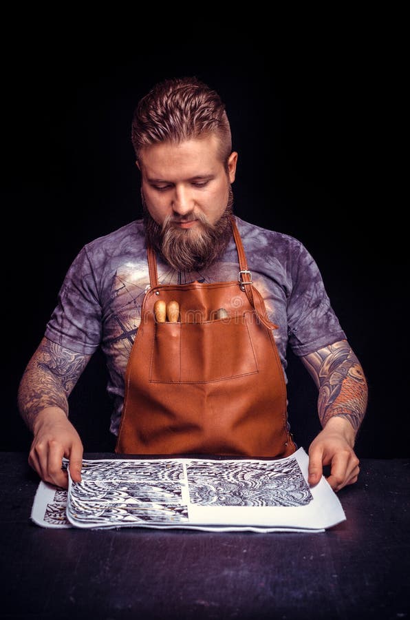 Leather Professional Performs Leather Working for a New Product in the