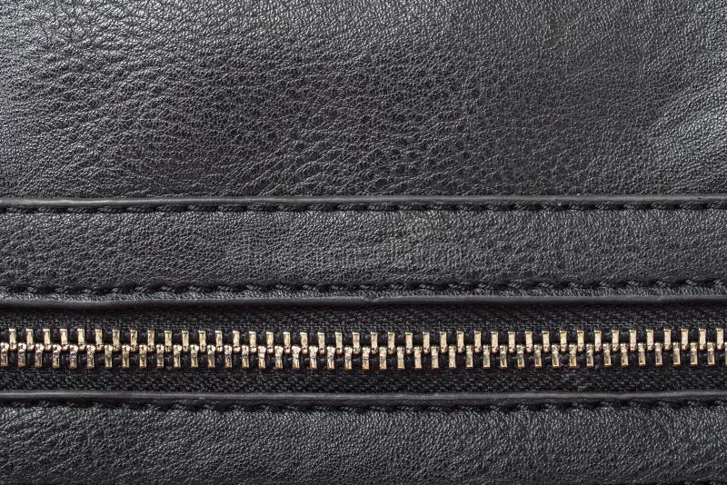 Leather with zipper stock photo. Image of pattern, material 37631980