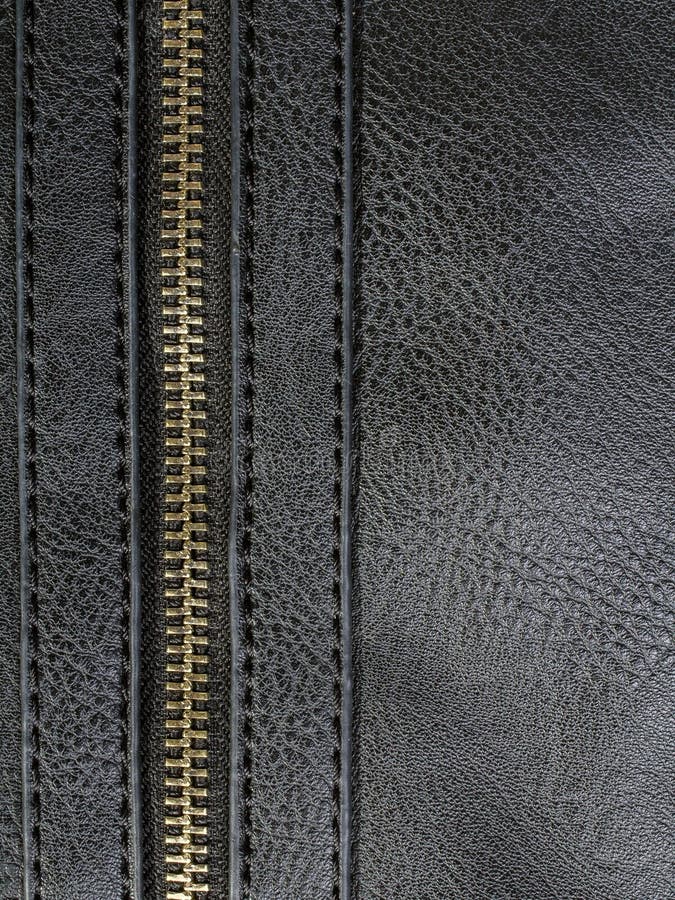 Leather with zipper stock photo. Image of black, imitation 37675346