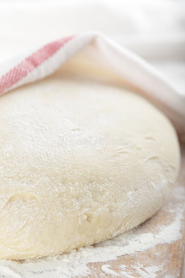 Leavened dough stock photo. Image of board, towel, closeup 22061684