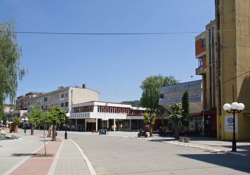 Lebane, Serbia - May,18.2019: Downtown in Lebane is Walking Area ...