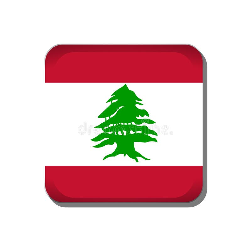 Lebanon flag button icon isolated on white background royalty free illustration