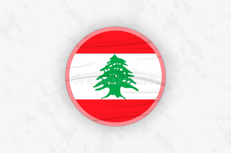 Lebanon Flag Circular Sticker Design, National Pride Decal stock illustration