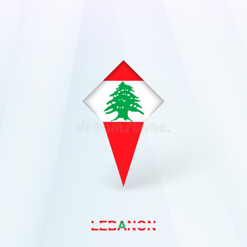 Lebanon Flag Pin Icon with Geometric Design vector illustration