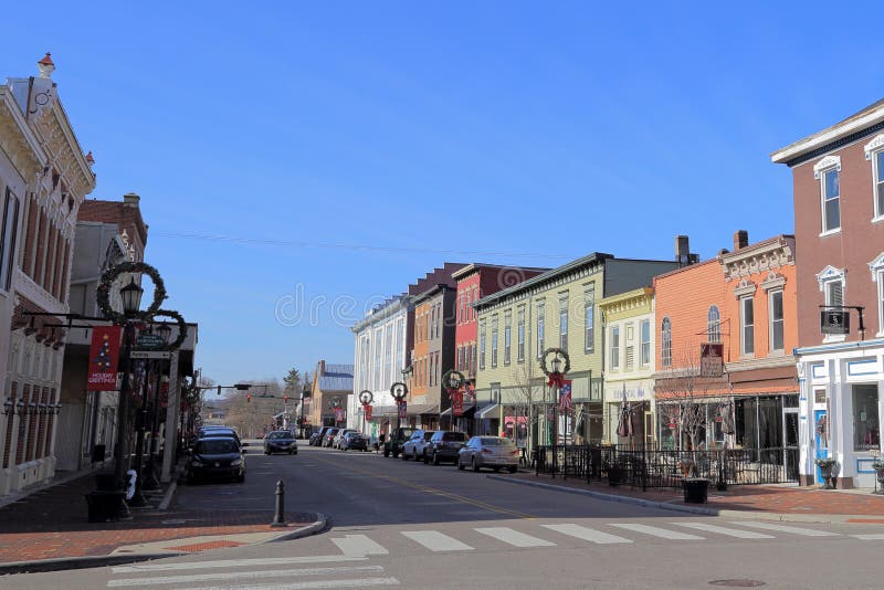 Downtown Lebanon, Ohio During the Christmas Holiday Season