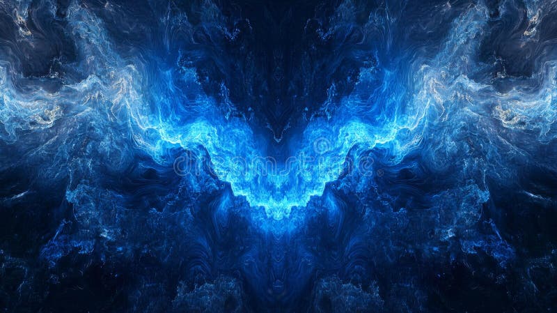 Lebendiger abstrakter Hintergrund mit mesmerisierenden blauen Tones stock abbildung