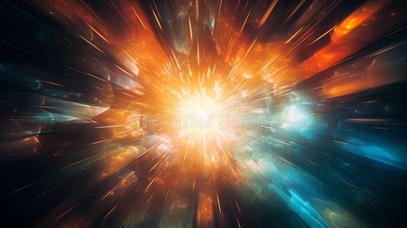 Lebendiger Supernovaeffekt bei dunkelraumintensiver Lichtemission. generative Hilfe lizenzfreie stockfotos
