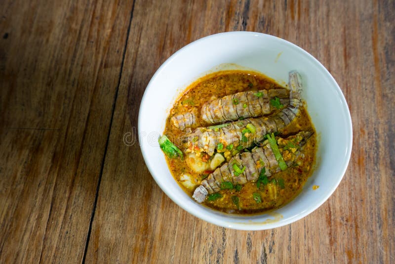 Lebensmittel-/Gottesanbeteringarnelen mit thailändischer Arttom-yum Nudel stockfoto Lebensmittel-/Gottesanbeteringarnelen mit thailändischer Arttom-yum Nudel stockfoto