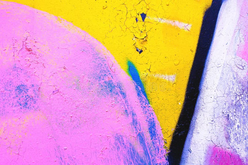 Lebhafte abstrakte Graffiti Textur in Gelb Rosa Weiß für urbanen 90er Jahre Säure Stil lizenzfreies stockfoto