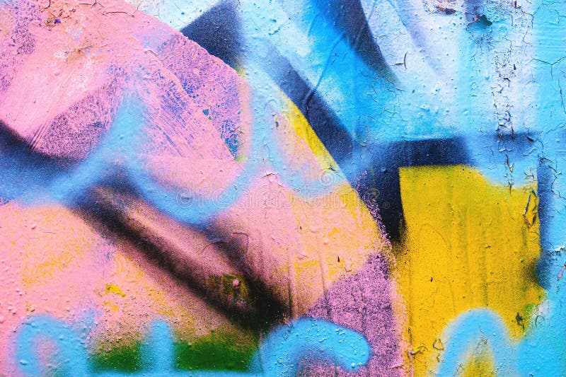 Lebhafte abstrakte Street Art mit Neon Pink Blue Yellow im Stil der 80er Jahre lizenzfreies stockbild