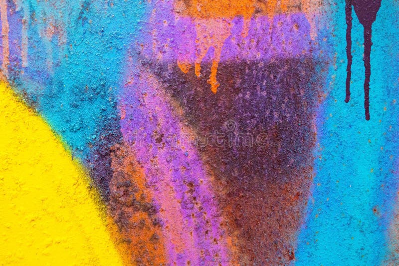 Lebhafte abstrakte Textur in Neon Yellow Orange Blue für 80er Jahre Säure Art stockfotos