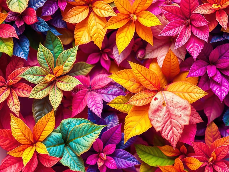 Lebhafte botanische Abstrakte psychedelische AIGenerated Exploration Luminous Foliage lizenzfreie abbildung