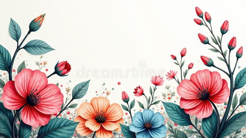 Lebhafte botanische Textur Kunst Ein Whimsical Blumendesign für die Innendekoration und mehr lizenzfreie abbildung