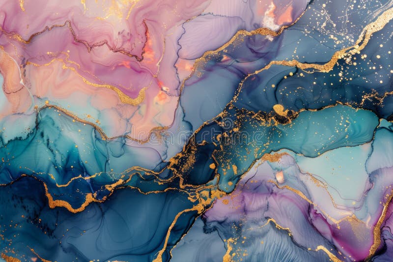 Lebhafte Marmortextur mit Goldakzenten. Neuronale Netzai generiert lizenzfreies stockfoto