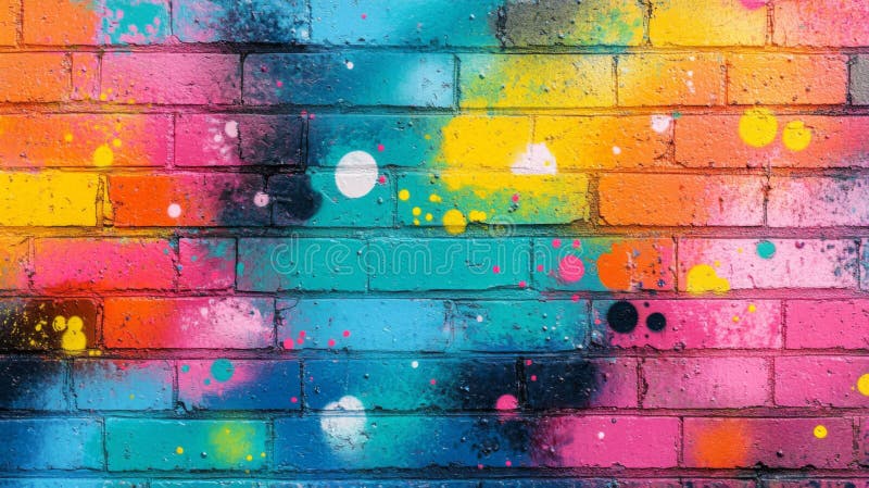 Lebhafte Rainbow Brick Wall Texture lizenzfreie abbildung