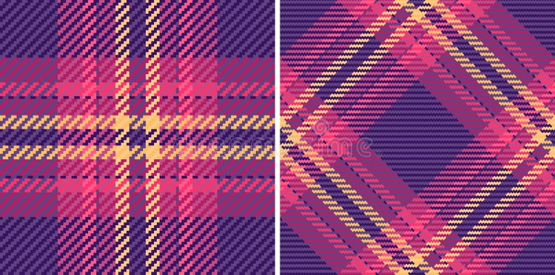 Lebhafte rosa und violette Muster, perfekt geeignet für Textil-Design-Mode oder Web-Hintergründe. Zwei verschiedene, aber zwei vektor abbildung