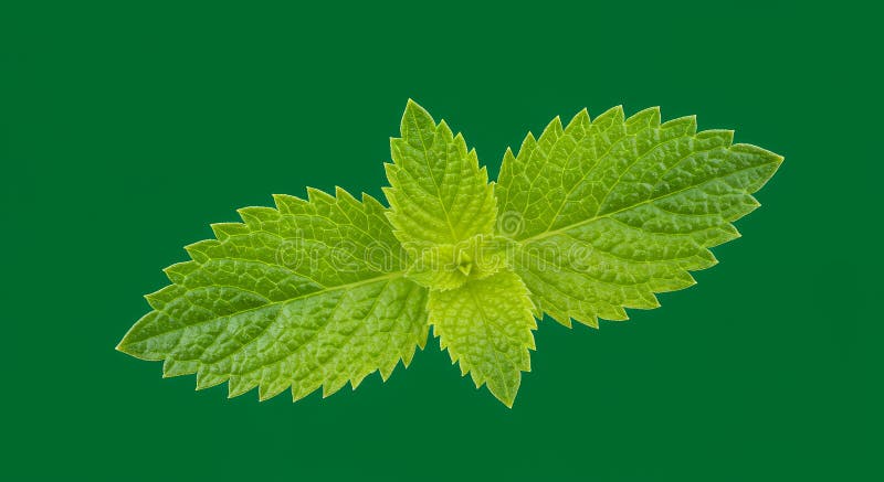 Lebhafter grüner Lemon Balm belässt CloseUp auf dunkelgrünem Hintergrund vektor abbildung