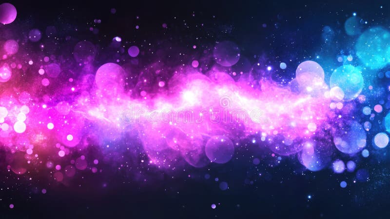 Lebhafter kosmischer Nebel mit bunten Lichtern und Partikeln in einer mystischen Raumszene lizenzfreies stockbild
