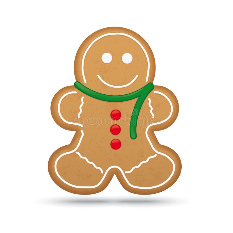 Lebkuchen-Mann-Vektor-Illustration Vektor Abbildung - Illustration von