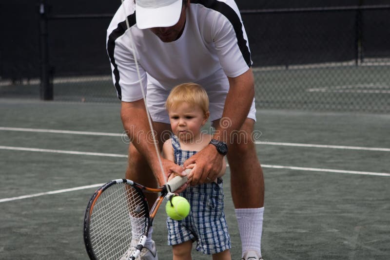 Lección de tenis del principiante