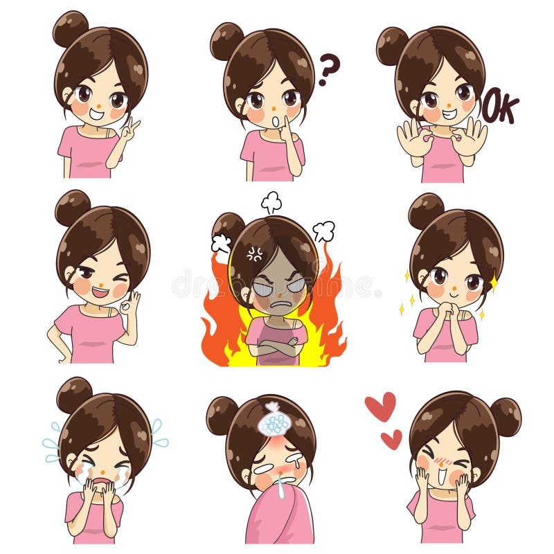 Lechería de la muchacha y mucho emoción de la acción stock de ilustración Lechería de la muchacha y mucho emoción de la acción stock de ilustración