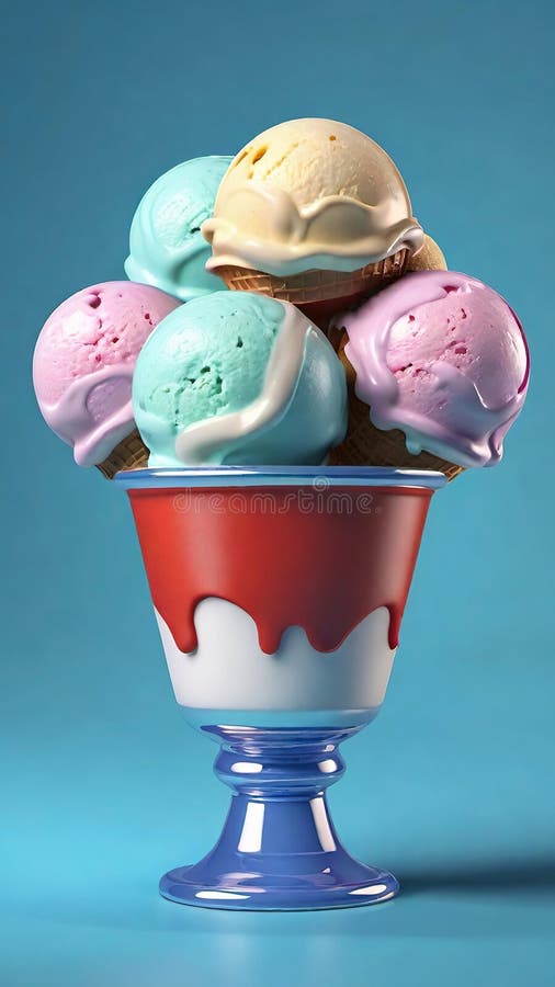 Leckere und farbenfrohe Eiskugeln bereit zu essen. stock abbildung