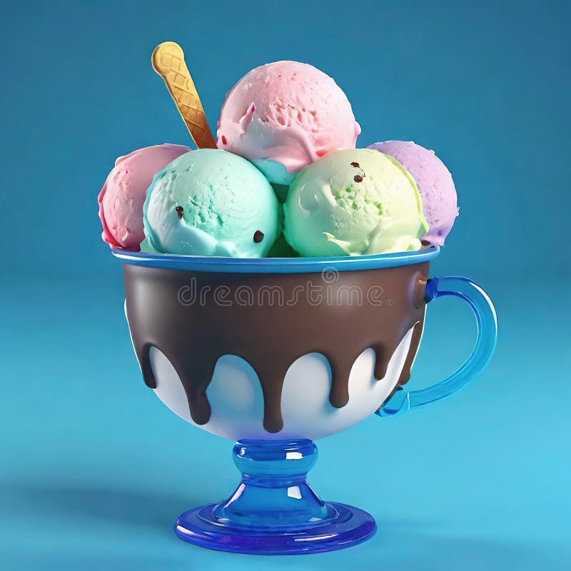 Leckere und farbenfrohe Eiskugeln bereit zu essen. lizenzfreie abbildung