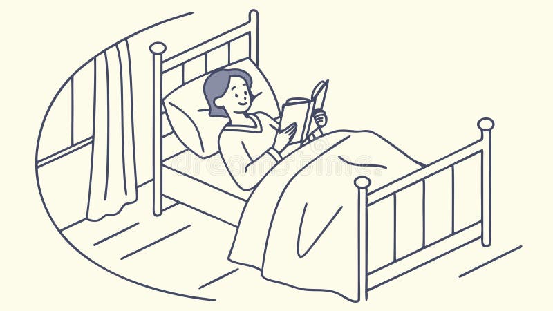 Lectura de persona en el Vector de Relajación de Cama Ilustración de diseño vectorial AI generativo ilustración del vector