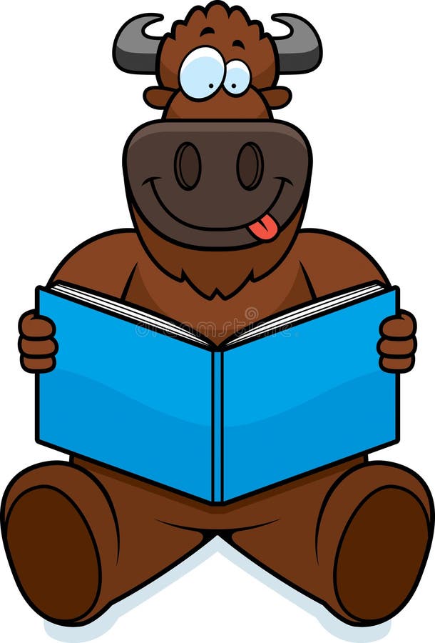 Lecture de Buffalo de bande dessinée illustration stock Lecture de Buffalo de bande dessinée illustration stock