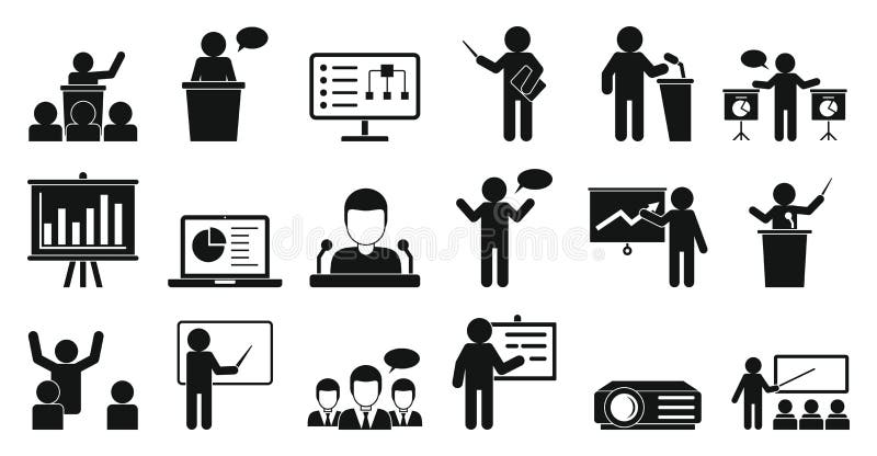 pic Lecture Clipart Black And White lecture icons stock illustrations 5