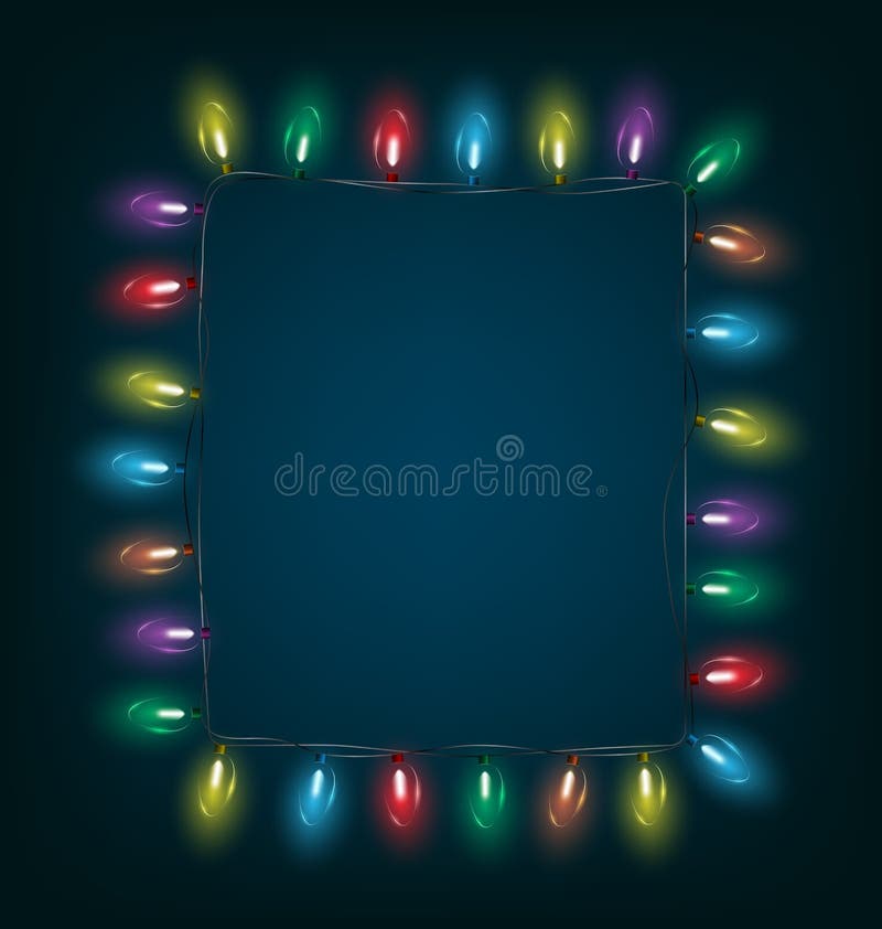 Led Christmas Lights Like Frame Blue Stock Illustrations 5 Led