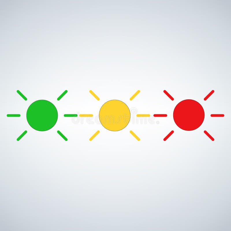 Led Flashing Status Light Green,yellow,red. Vector Illustration