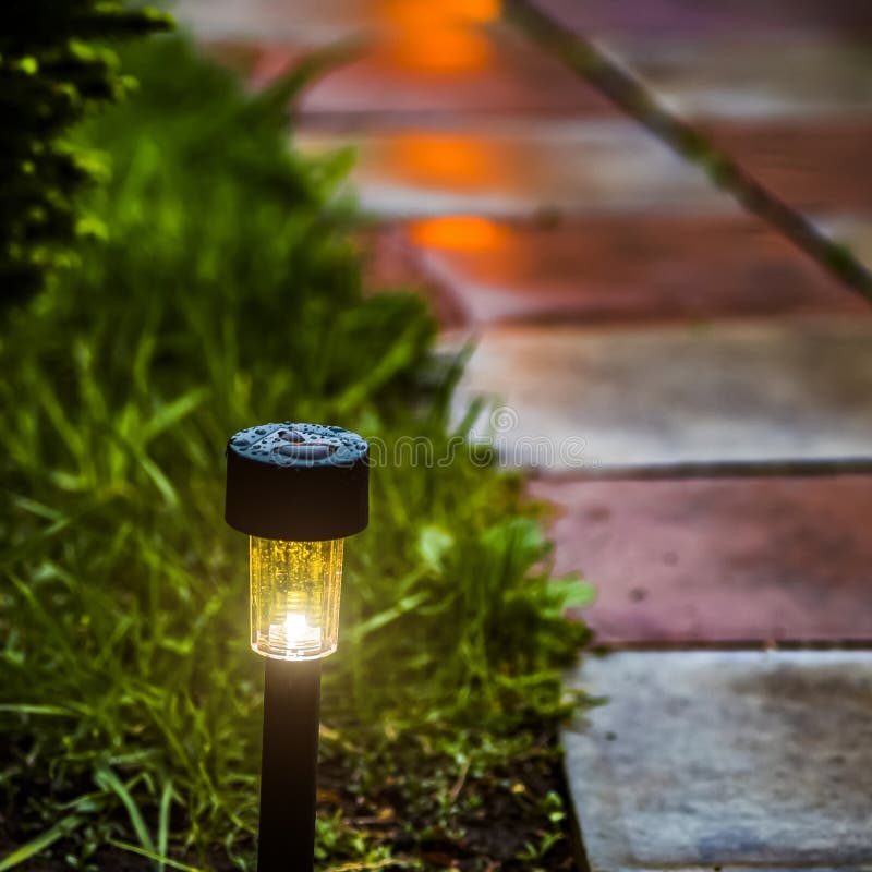 LED garden light stock photo. Image of grass, decor 265656300