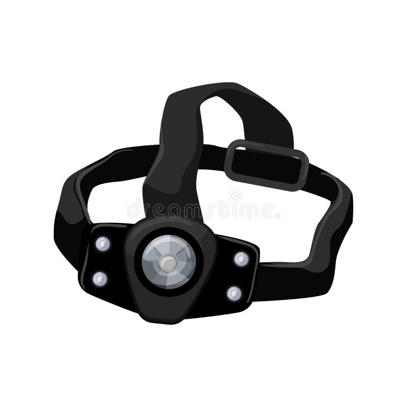 Led Headlamp Flashlight Cartoon Vector Illustration Stock Illustration