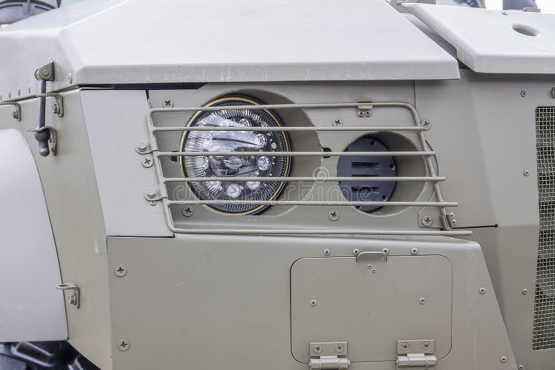 LED headlights of a modern military vehicle royalty free stock photography LED headlights of a modern military vehicle royalty free stock photography