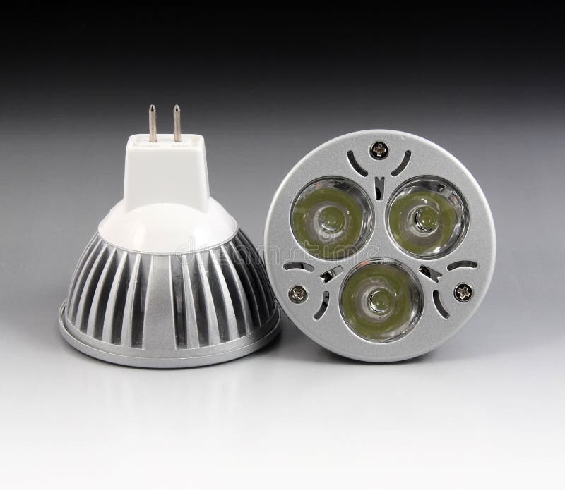 LED lamp with a 3chips stock photo. Image of component 112743250